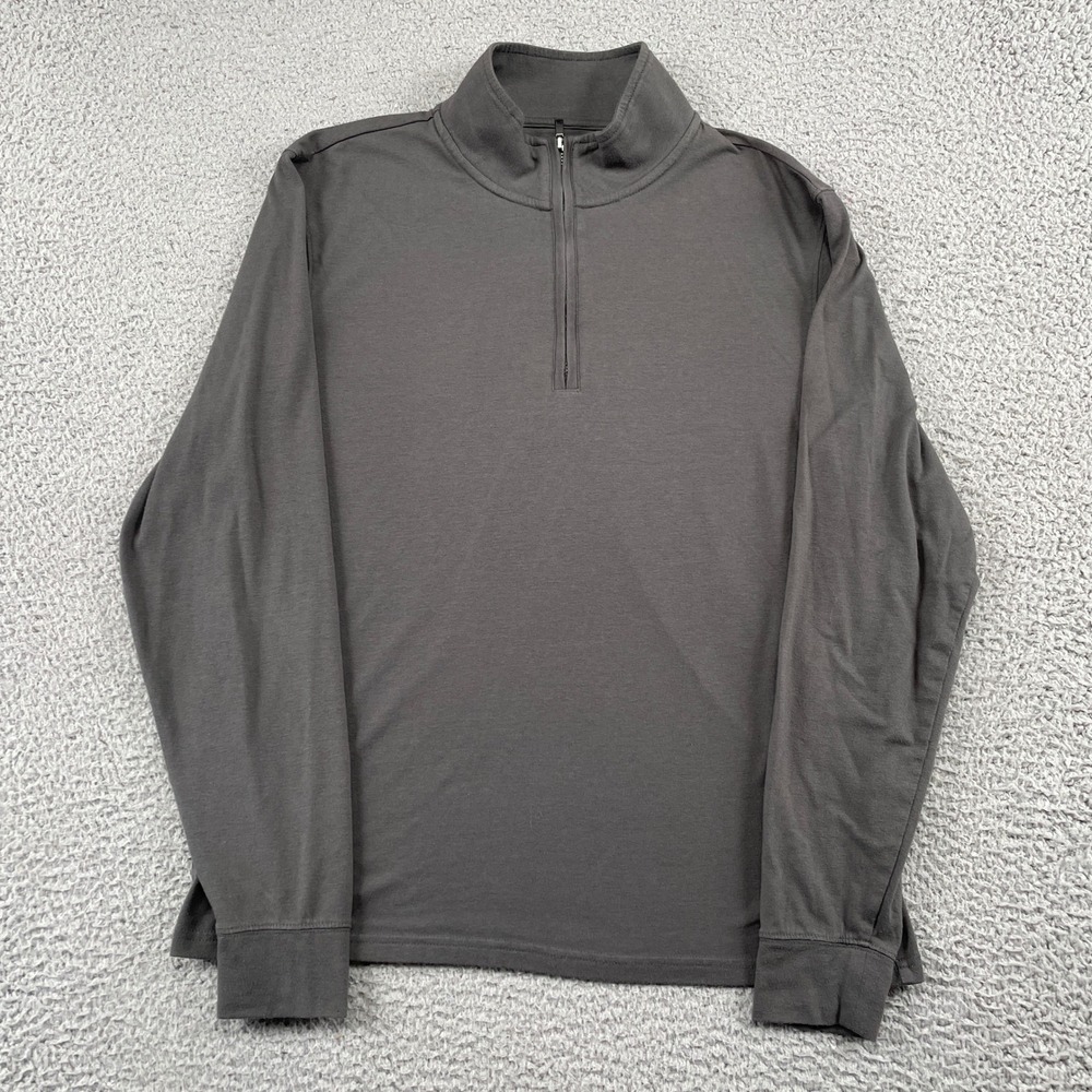The Normal Brand Pullover Mens M Gray Active Puremeso 1/4 Zip Long Sleeve Solid